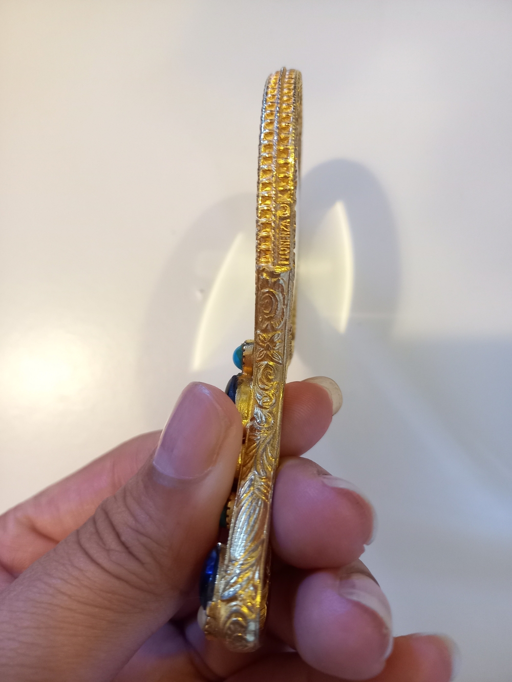 Vintage Signed Florenza Jeweled Hand-Held Magnifying Glass - Picture 8 of 12